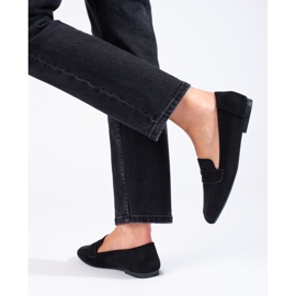Mocassins Shelovet en daim noir pour femme le noir 3