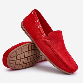 Mocassins à enfiler en daim Rayan Red pour hommes rouge 5