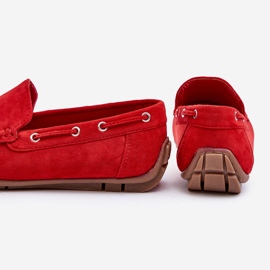 Mocassins à enfiler en daim Rayan Red pour hommes rouge 4