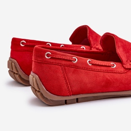 Mocassins à enfiler en daim Rayan Red pour hommes rouge 3
