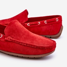 Mocassins à enfiler en daim Rayan Red pour hommes rouge 6
