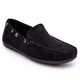 Mocassins à enfiler en daim pour hommes Noir Rayan le noir 9