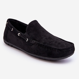 Mocassins à enfiler en daim pour hommes Noir Rayan le noir 7
