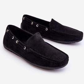 Mocassins à enfiler en daim pour hommes Noir Rayan le noir 2