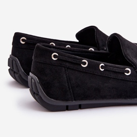 Mocassins à enfiler en daim pour hommes Noir Rayan le noir 5