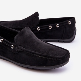 Mocassins à enfiler en daim pour hommes Noir Rayan le noir 3
