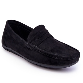 Wesley Mocassins en daim pour hommes Noir le noir 7