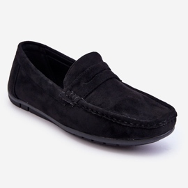 Wesley Mocassins en daim pour hommes Noir le noir 1