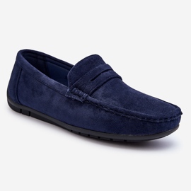 Mocassins Wesley en daim bleu marine pour hommes 1