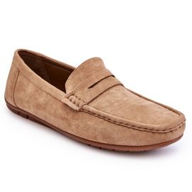 Mocassins Wesley en daim beige pour hommes 7