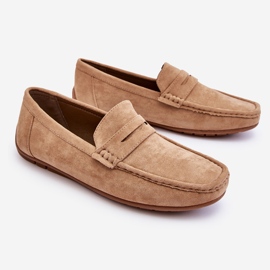 Mocassins Wesley en daim beige pour hommes 2