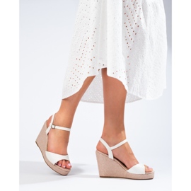 Espadrilles à semelle compensée haute Shelovet blanc blanche 1 Espadrilles à semelle compensée haute Shelovet blanc blanche 1