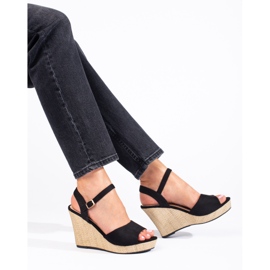 Espadrilles compensées hautes noires Shelovet le noir 1 Espadrilles compensées hautes noires Shelovet le noir 1