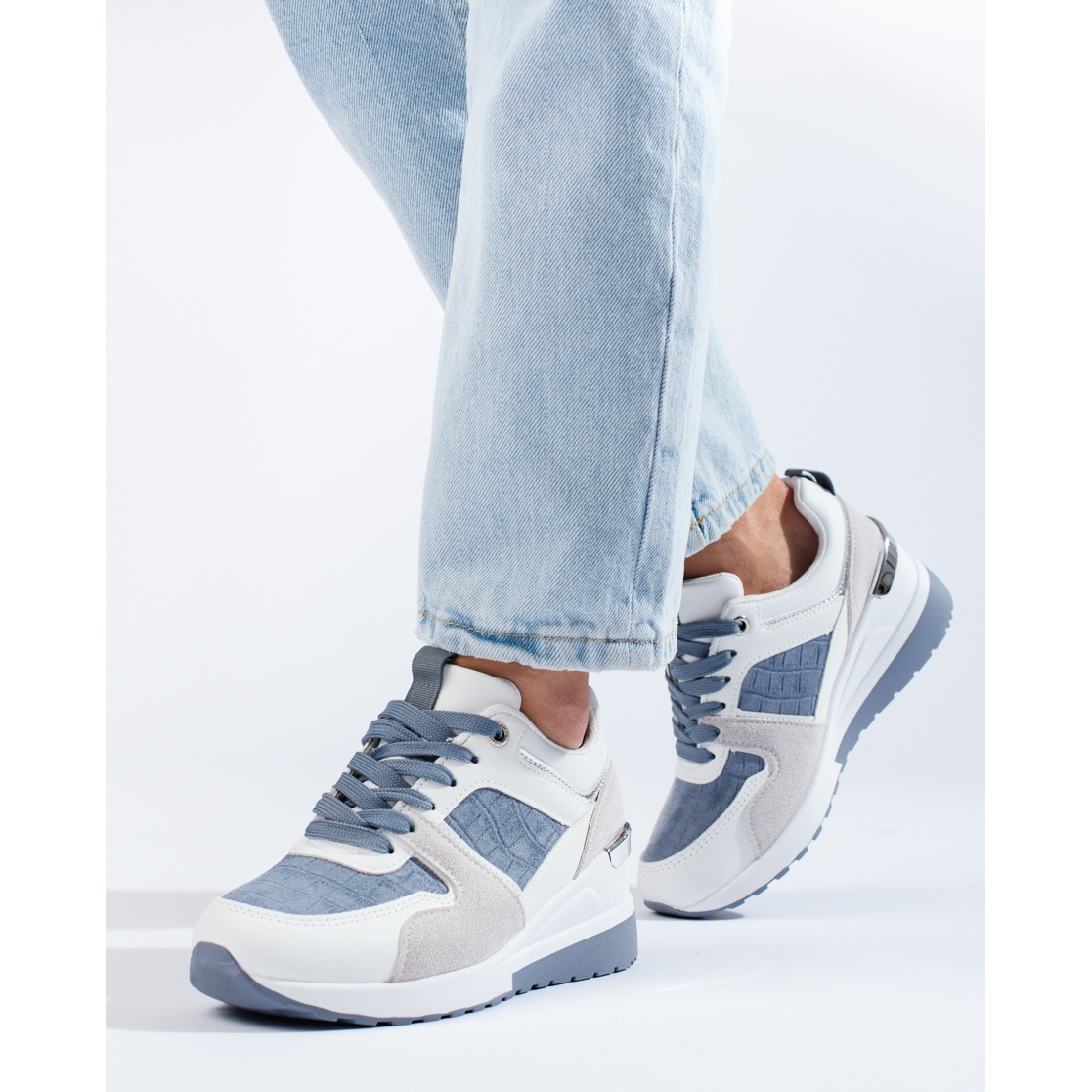 Baskets blanches compensées femme hot sale