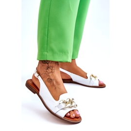 Lewski Shoes Sandales Cuir Femme Leewski Shoes 3230 Pois Blancs blanche 2