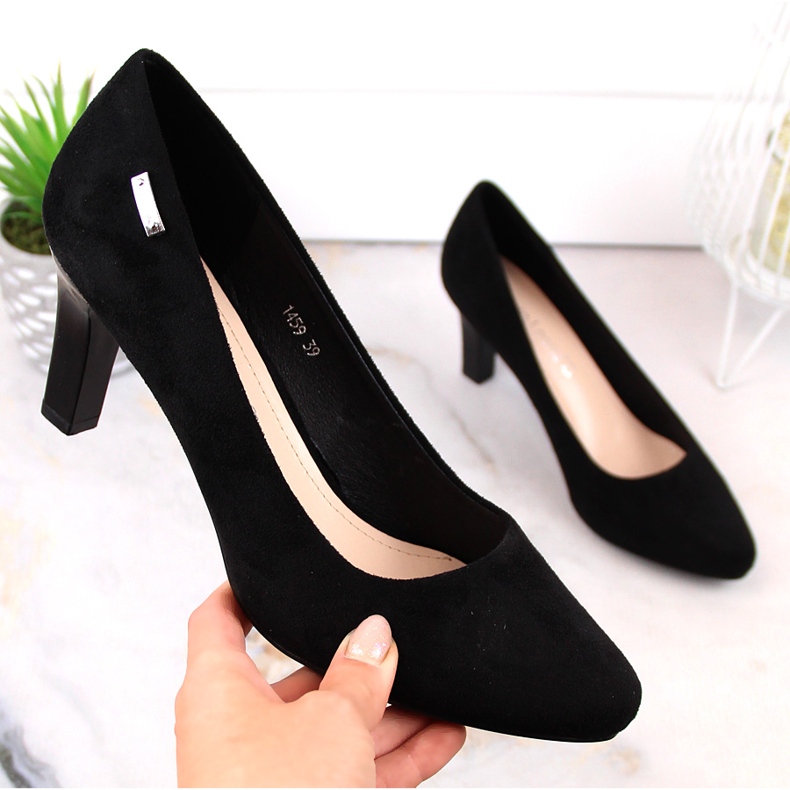 Escarpins en daim noir Sergio Leone le noir 1