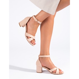 Sandales à talons beiges Shelovet, femmes 1