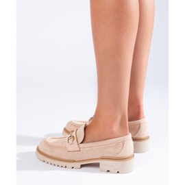Mocassins en daim ajouré beige Shelovet 2