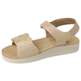 Sandales pour enfants Befado avec étoile décorative 068Y004 beige et or doré 3