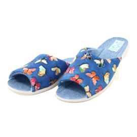 Adanex Chaussons femme Sara 25373 Papillons bleu 4