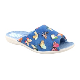 Adanex Chaussons femme Sara 25373 Papillons bleu 2