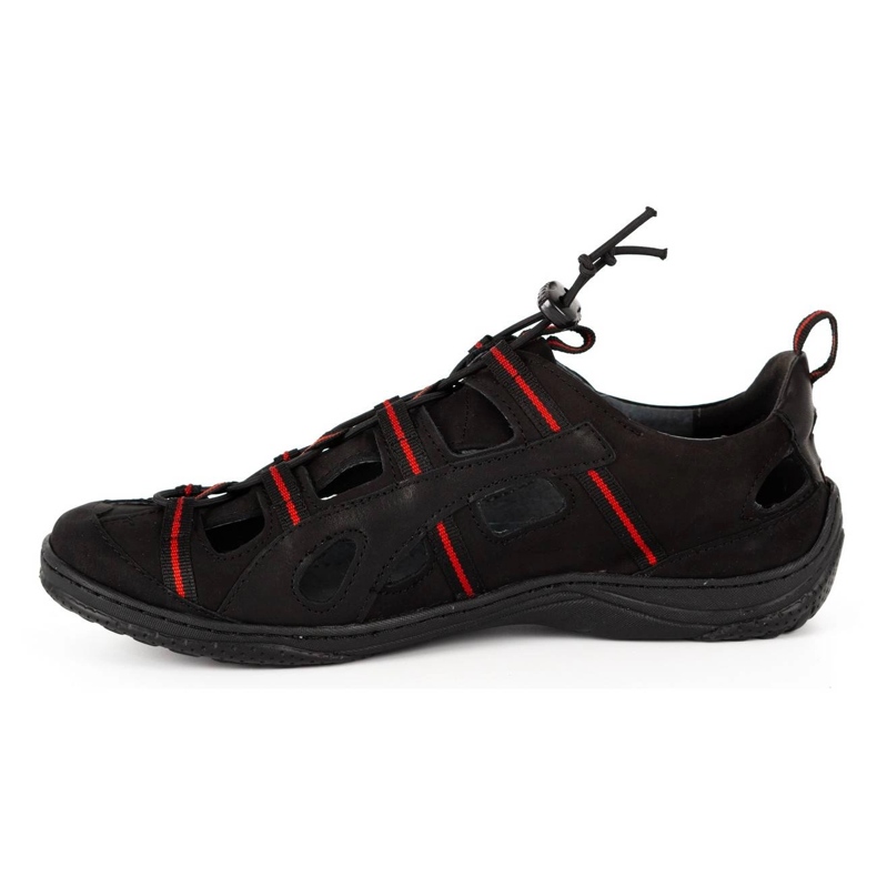 Kampol Chaussures cuir homme ajourées 26KAM noir 1