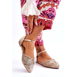 Sandales plates élégantes pour femmes, doré 2