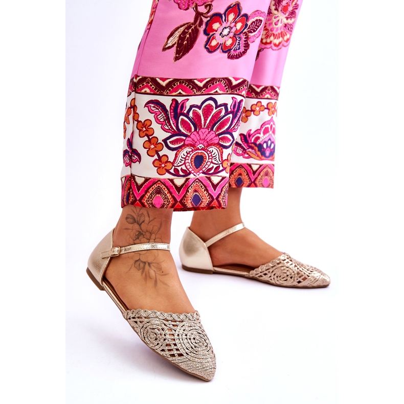 Sandales plates élégantes pour femmes, doré d'or 3