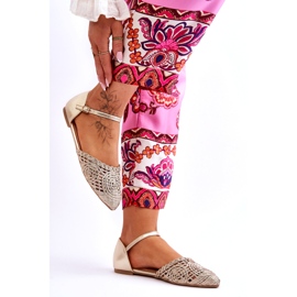 Sandales plates élégantes pour femmes, doré 5