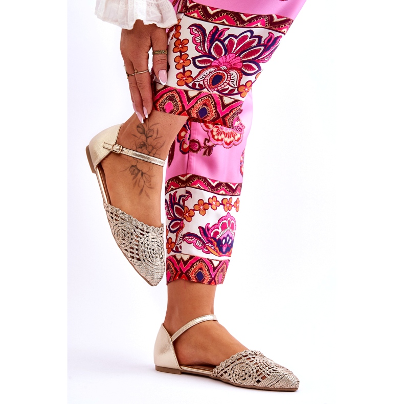 Sandales plates élégantes pour femmes, doré 5