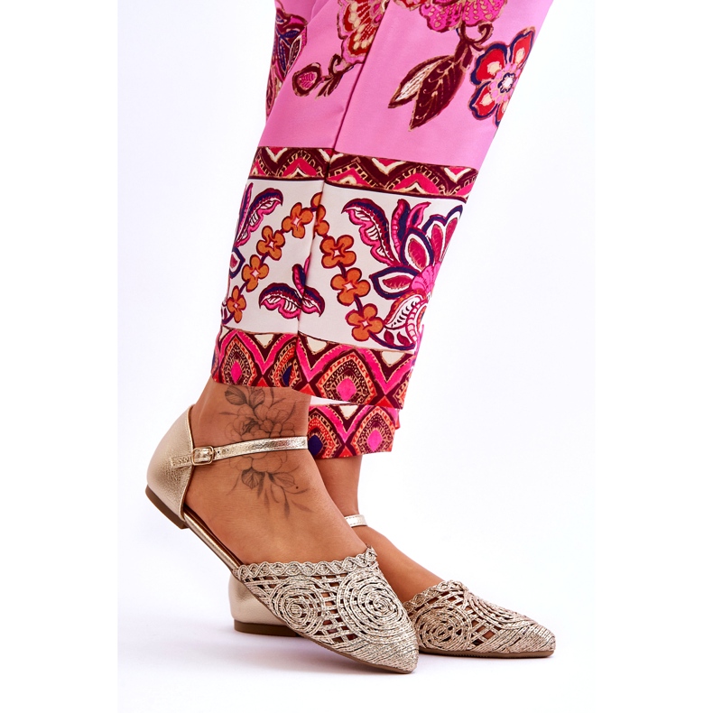 Sandales plates élégantes pour femmes, doré d'or 7