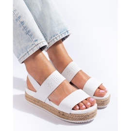 Sandales à plateforme Big Star blanches LL274857 1