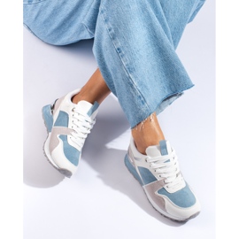 Chaussures de sport femme Shelovet blanc et bleu blanche 1
