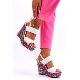 Sandales Compensées Femme Blanc Calderia 3