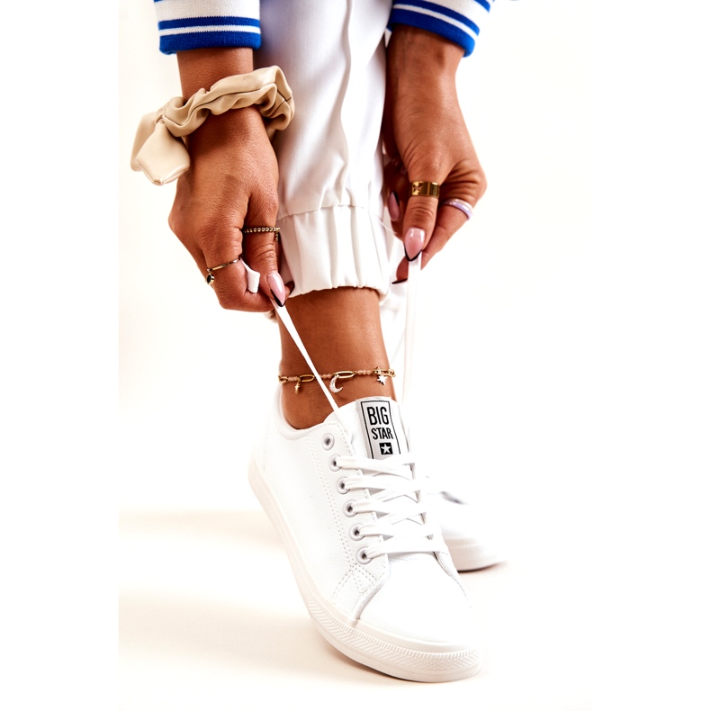 Baskets Cuir Big Star JJ274311 Blanc blanche 1 Baskets Cuir Big Star JJ274311 Blanc blanche 1