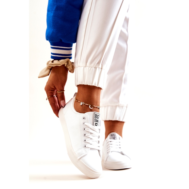 Baskets Cuir Big Star JJ274311 Blanc blanche 2 Baskets Cuir Big Star JJ274311 Blanc blanche 2