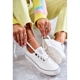 Baskets en tissu pour femmes Big Star KK274017 Blanc blanche 2