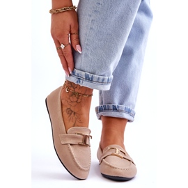 Mocassins classiques à enfiler avec décoration, beige clair 1
