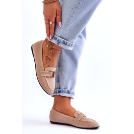 Mocassins classiques à enfiler avec décoration, beige clair 3