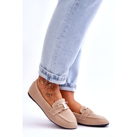Mocassins classiques à enfiler avec décoration, beige clair 5
