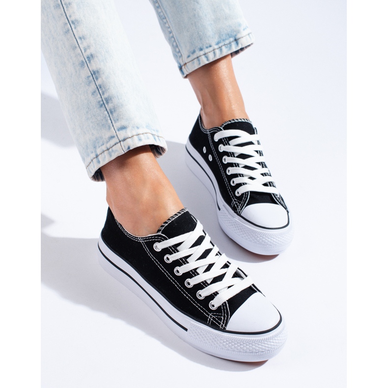Baskets noires Shelovet femme 1