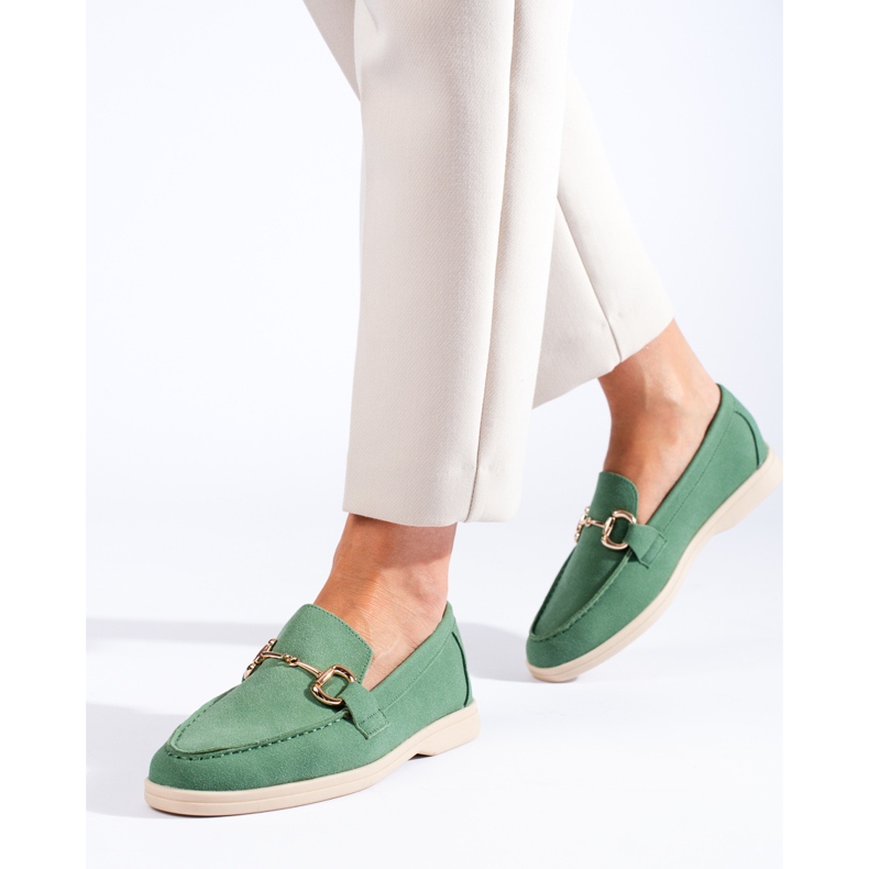 Chaussures femme en daim vert Shelovet 1