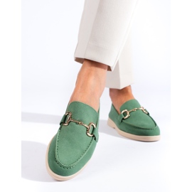 Chaussures femme en daim vert Shelovet 2