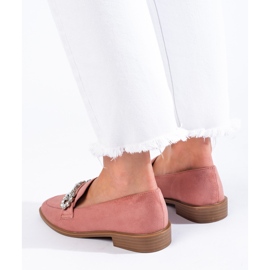 Mocassins en daim rose foncé à boucle Shelovet 3