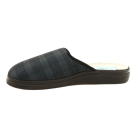 Befado chaussons isolés homme à motif pu à carreaux 132M016, bleu marine 2