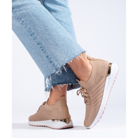 Baskets beiges ajourées Shelovet 3