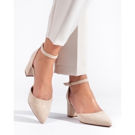 Escarpins Shelovet en daim beige femme 1