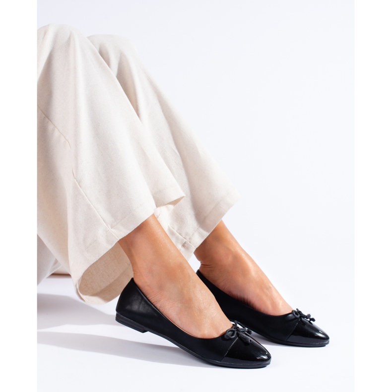Ballerines classiques noires avec nœud Shelovet le noir 1