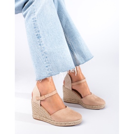 Espadrilles compensées femme Shelovet beige 1