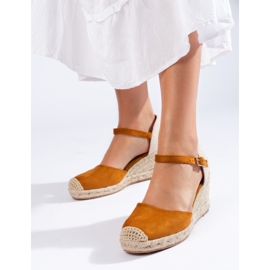 Espadrilles compensées camel Shelovet, femmes brun 2